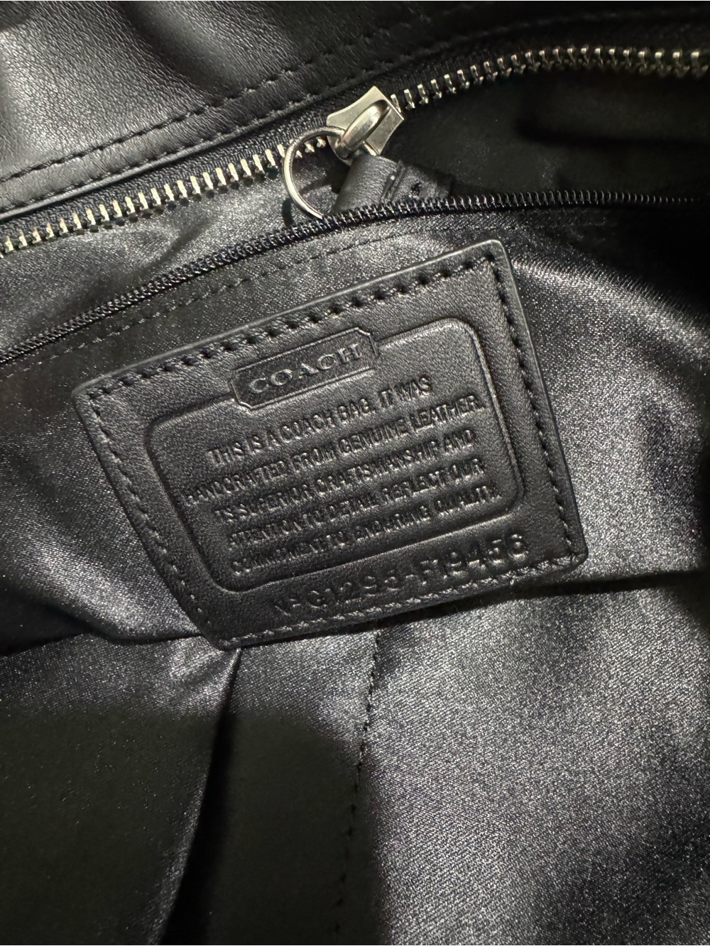 Coach black leather tote F19456 Silver hardware NWT - Picture 9 of 13